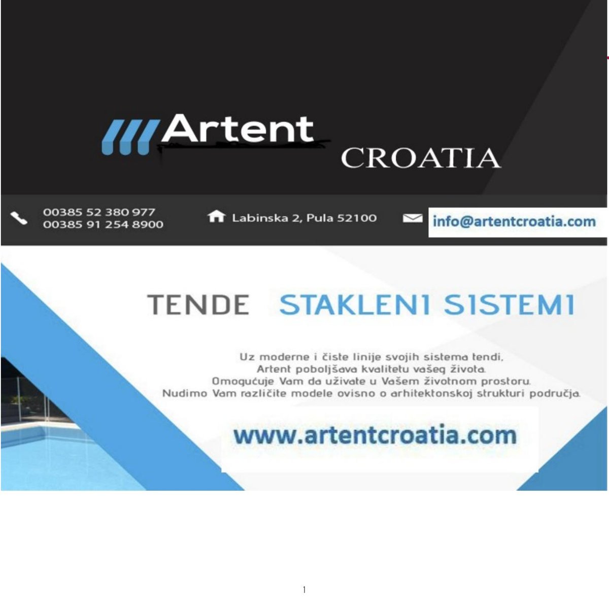 Artent suncobrani katalog 08/2026