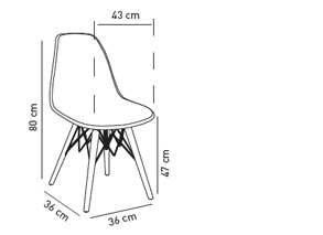Eos-V pad stolica s drvenim nogama 3